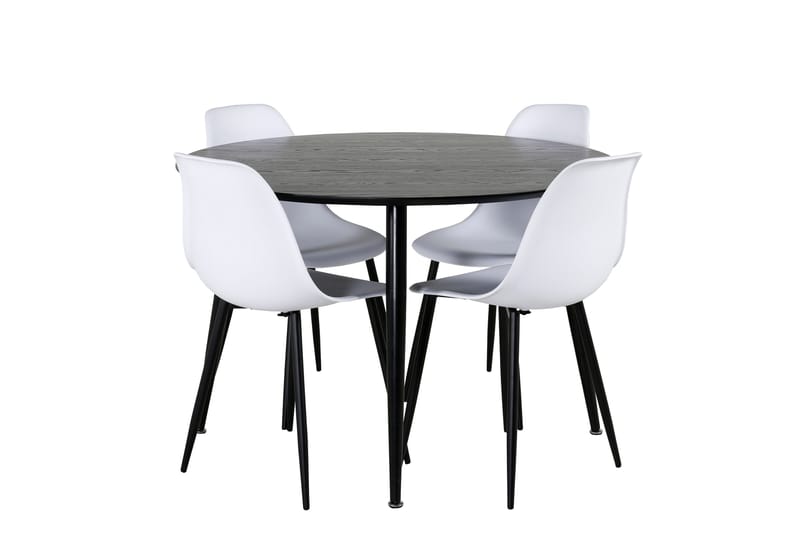 Ruokailuryhmä Dipp 115 cm Pyöreä 4 Polar Tuolia, Musta