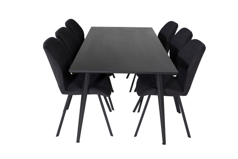 Ruokailuryhmä Dipp 180 cm Suorakulmainen 6 Gemma Tuolia, Musta