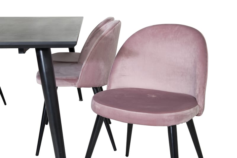 Ruokailuryhmä Dipp 180 cm Suorakulmainen 6 Velvet Tuolia - Musta - Huonekalut - Pöytä & ruokailuryhmä - Ruokailuryhmä
