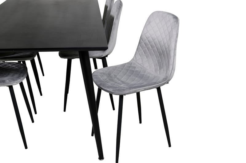 Ruokailuryhmä Dipp 180 cm Suorakulmainen 6 Polar Tuolia - Musta - Huonekalut - Pöytä & ruokailuryhmä - Ruokailuryhmä