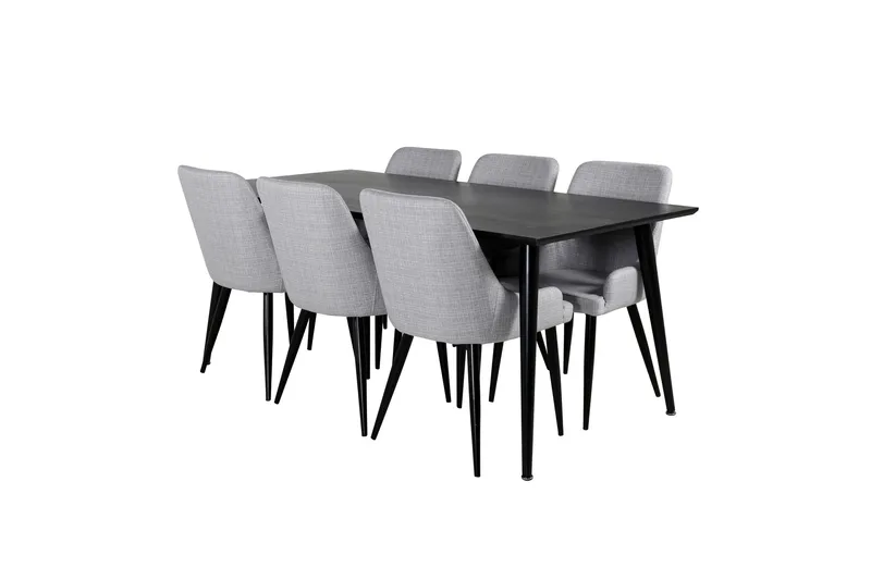 Ruokailuryhmä Dipp 180 cm Suorakulmainen 6 Plaza Tuolia - Musta - Huonekalut - Pöytä & ruokailuryhmä - Ruokailuryhmä