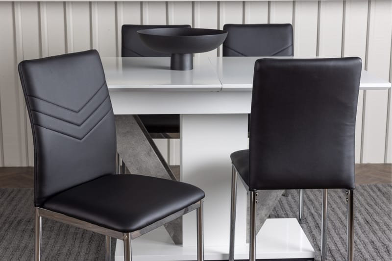 Ruokailuryhmä Disa 120 cm Suorakulmainen 4 Lily Tuolia - Musta - Huonekalut - Pöytä & ruokailuryhmä - Ruokailuryhmä