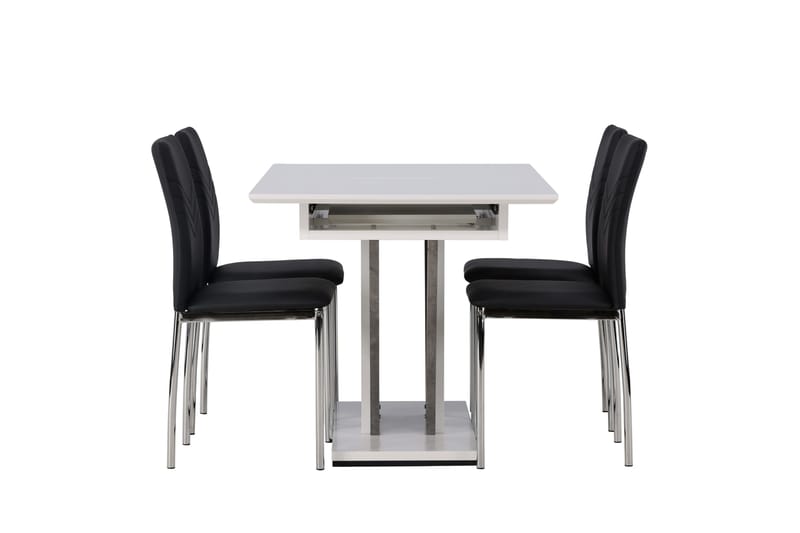 Ruokailuryhmä Disa 120 cm Suorakulmainen 4 Lily Tuolia - Musta - Huonekalut - Pöytä & ruokailuryhmä - Ruokailuryhmä
