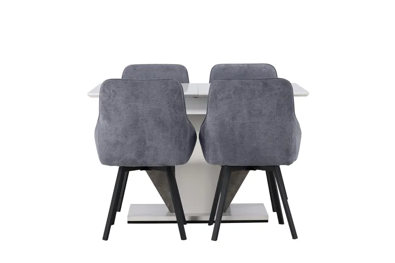 Ruokailuryhmä Disa 120 cm Suorakulmainen 4 Rosie Tuolia, Musta