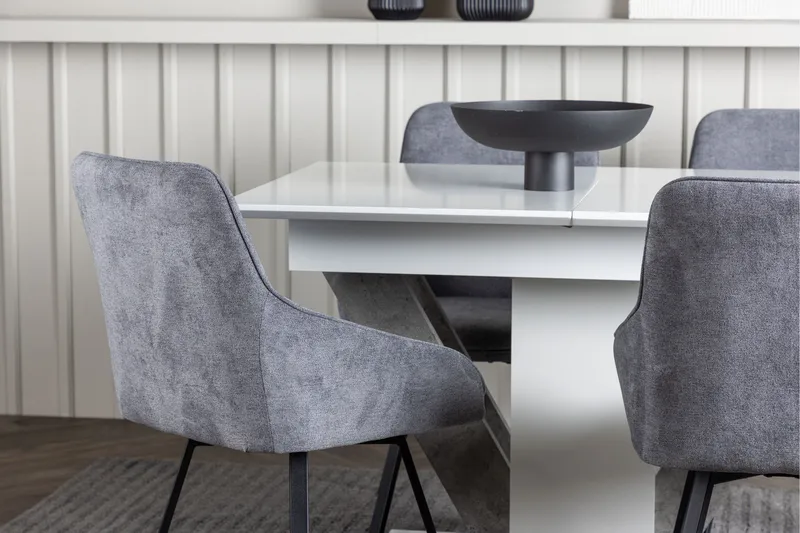 Ruokailuryhmä Disa 120 cm Suorakulmainen 4 Rosie Tuolia - Musta - Huonekalut - Pöytä & ruokailuryhmä - Ruokailuryhmä