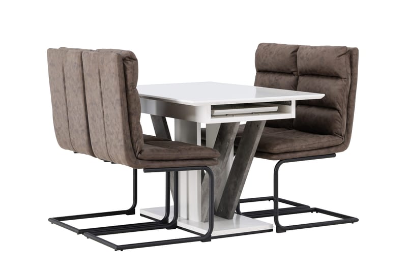 Ruokailuryhmä Disa 120 cm Suorakulmainen 4 Zizo Tuolia - Ruskea - Huonekalut - Pöytä & ruokailuryhmä - Ruokailuryhmä