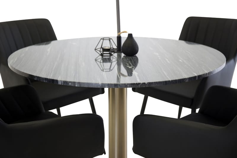 Ruokailuryhmä Estelle 106 cm Suorakulmainen 4 Comfort Tuolia, Musta