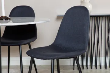 Ruokailuryhmä Estelle 106 cm Pyöreä 4 Polar Tuolia - Musta - Huonekalut - Pöytä & ruokailuryhmä - Ruokailuryhmä