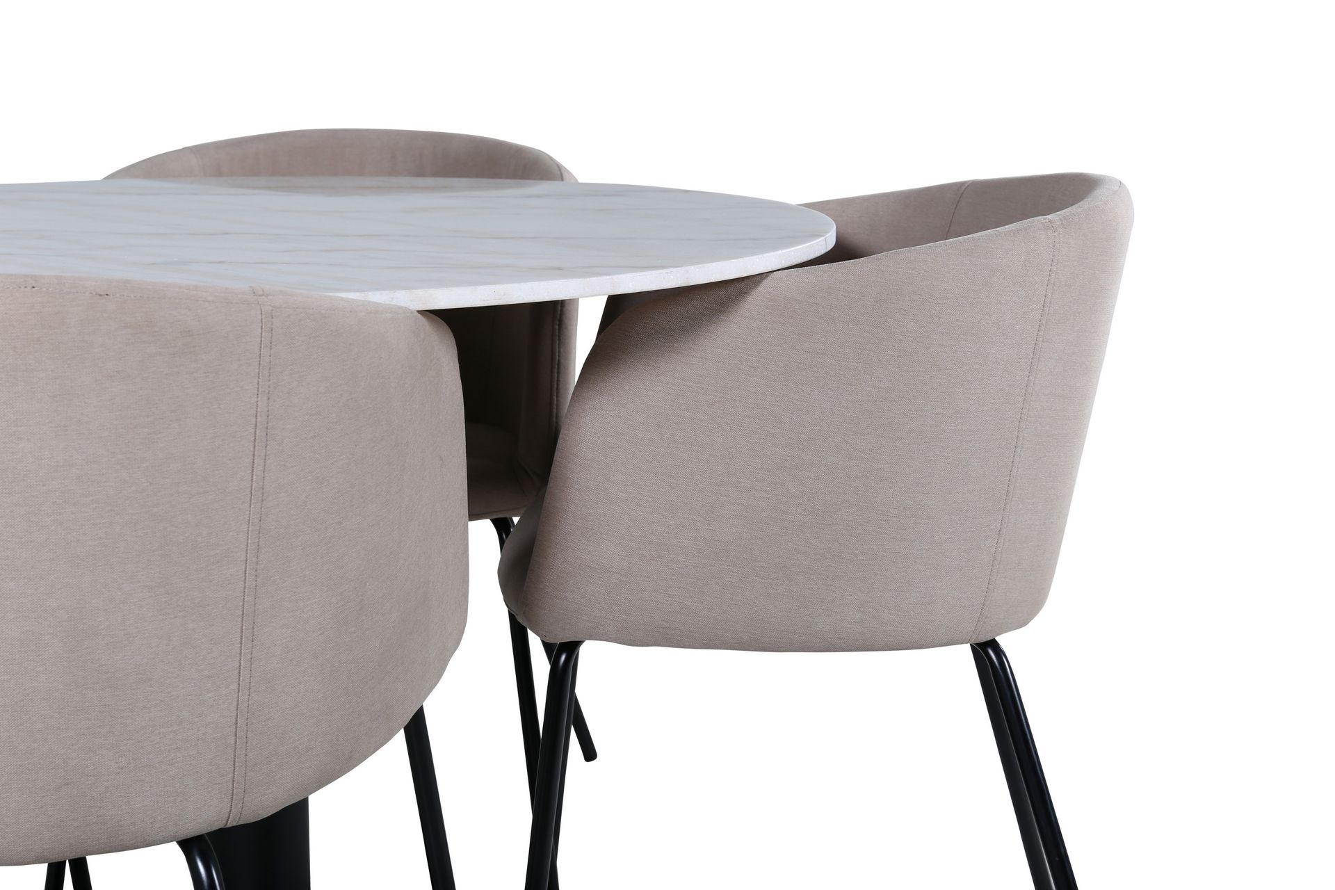 Ruokailuryhmä Estelle 106 cm Pyöreä 4 Berit Tuolia - Beige - Huonekalut - Pöytä & ruokailuryhmä - Ruokailuryhmä