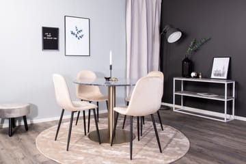 Ruokailuryhmä Estelle 106 cm Pyöreä 4 Polar Tuolia - Beige - Huonekalut - Pöytä & ruokailuryhmä - Ruokailuryhmä