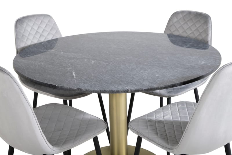 Ruokailuryhmä Estelle 106 cm Pyöreä 4 Polar Tuolia - Musta/Kulta - Huonekalut - Pöytä & ruokailuryhmä - Ruokailuryhmä