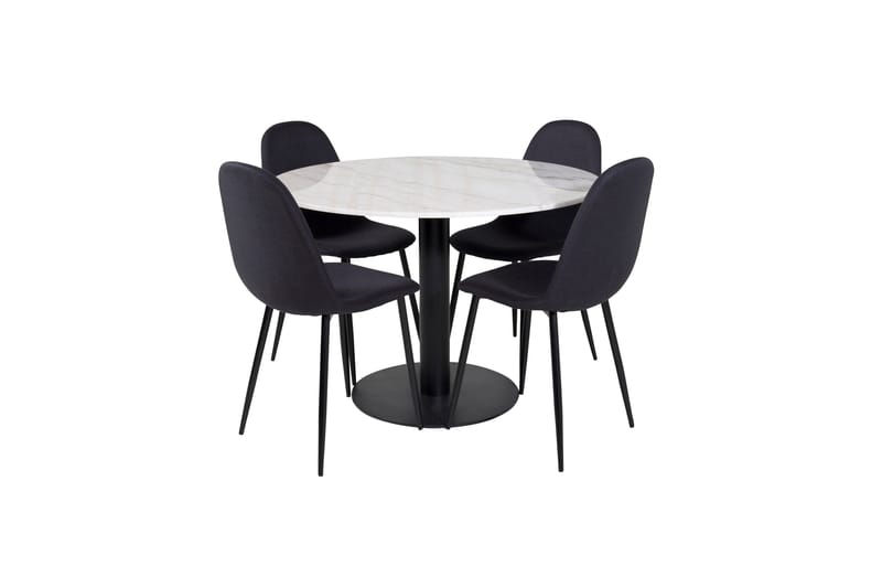 Ruokailuryhmä Estelle 106 cm Pyöreä 4 Polar Tuolia, Musta