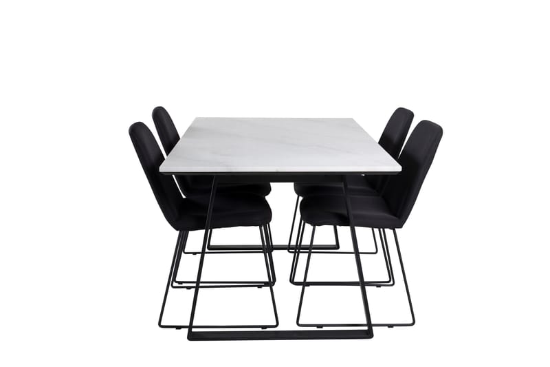 Ruokailuryhmä Estelle 140 cm Suorakulmainen 4 Muce Tuolia, Musta