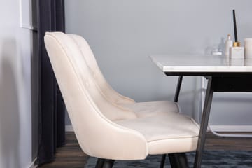 Ruokailuryhmä Estelle 140 cm Suorakulmainen 4 Velvet Tuolia - Beige - Huonekalut - Pöytä & ruokailuryhmä - Ruokailuryhmä