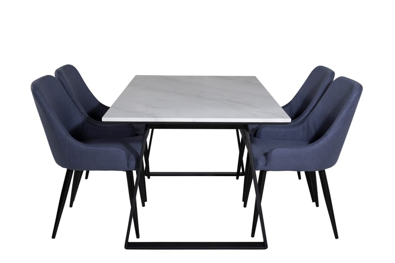 Ruokailuryhmä Estelle 140 cm Suorakulmainen 4 Plaza Tuolia, Musta