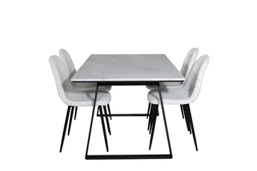 Ruokailuryhmä Estelle 140 cm Suorakulmainen 4 Polar Tuolia