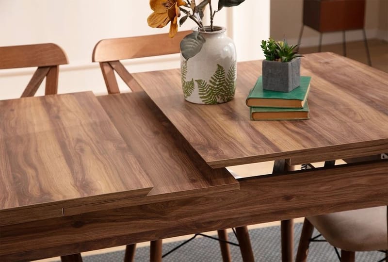 Extendable Dining Table & Chairs Set (7 Pieces) Homitis - Huonekalut - Pöytä & ruokailuryhmä - Ruokailuryhmä