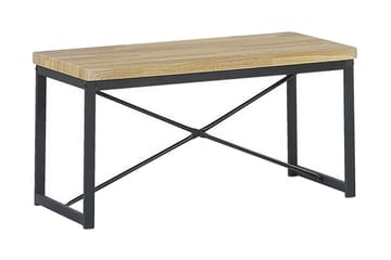Flixton-ruokailuryhmä 110 cm, sis. 2 tuolia + penkki - Vaaleanruskea/Musta - Huonekalut - Pöytä & ruokailuryhmä - Ruokailuryhmä