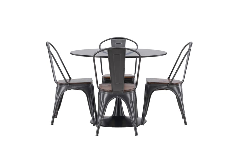 Ruokailuryhmä Glade 100 cm Pyöreä 4 Tempe Tuolia - Tummanharmaa - Huonekalut - Pöytä & ruokailuryhmä - Ruokailuryhmä