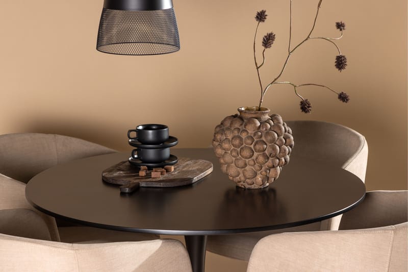 Ruokailuryhmä Glade 100 cm Pyöreä 4 Berit Tuolia - Beige - Huonekalut - Pöytä & ruokailuryhmä - Ruokailuryhmä