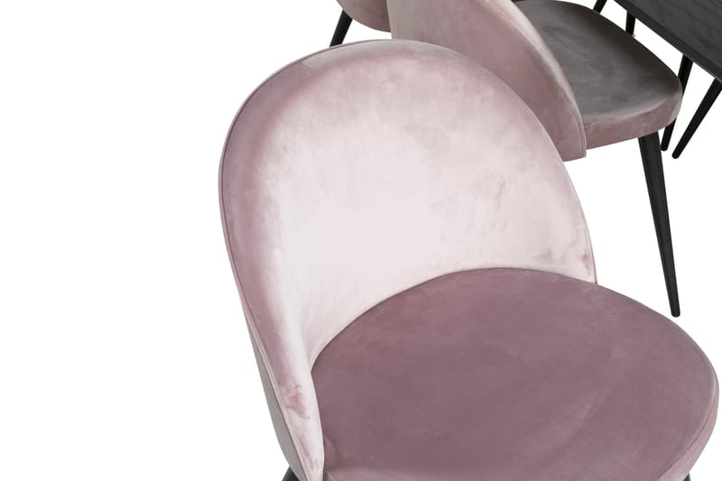 Ruokailuryhmä Gold Jatkettava 180-220 cm Suorakulmainen 6 Velvet Tuolia - Musta - Huonekalut - Pöytä & ruokailuryhmä - Ruokailuryhmä