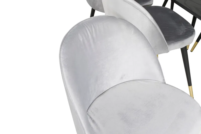 Ruokailuryhmä Gold Jatkettava 180-220 cm Suorakulmainen 6 Velvet Tuolia - Musta/Kulta - Huonekalut - Pöytä & ruokailuryhmä - Ruokailuryhmä