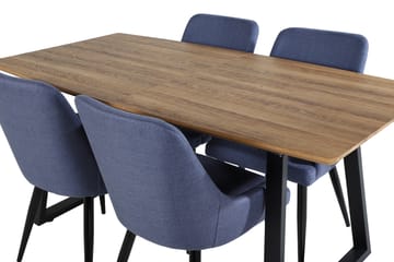Ruokailuryhmä Inca 160 cm Suorakulmainen 4 Plaza Tuolia - Musta - Huonekalut - Pöytä & ruokailuryhmä - Ruokailuryhmä