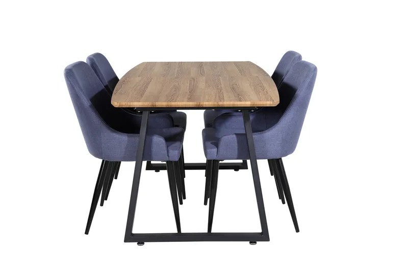 Ruokailuryhmä Inca 160 cm Suorakulmainen 4 Plaza Tuolia, Musta