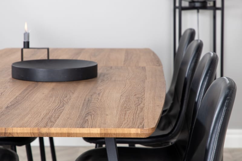 Ruokailuryhmä Inca 160 cm Suorakulmainen 8 Polar Tuolia - Musta - Huonekalut - Pöytä & ruokailuryhmä - Ruokailuryhmä