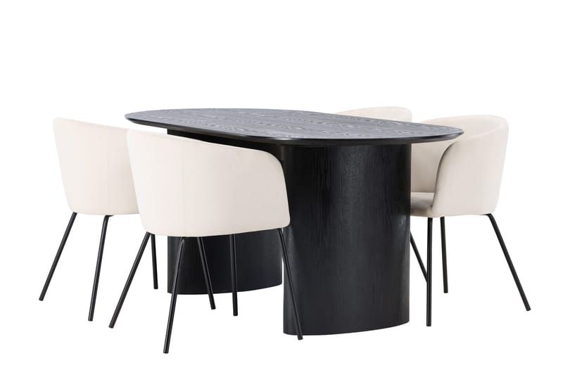 Ruokailuryhmä Isolde 180 cm Soikea 4 Berit Tuolia - Beige - Huonekalut - Pöytä & ruokailuryhmä - Ruokailuryhmä