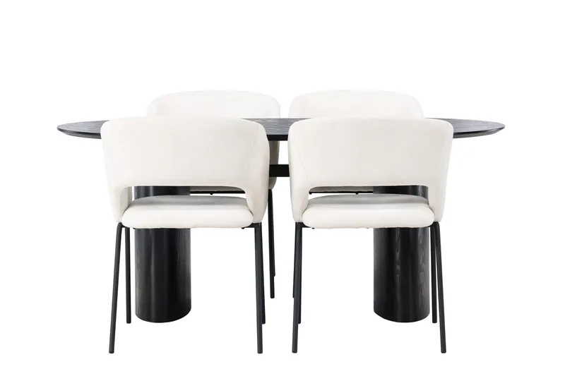 Ruokailuryhmä Isolde 180 cm Soikea 4 Day Tuolia, Musta