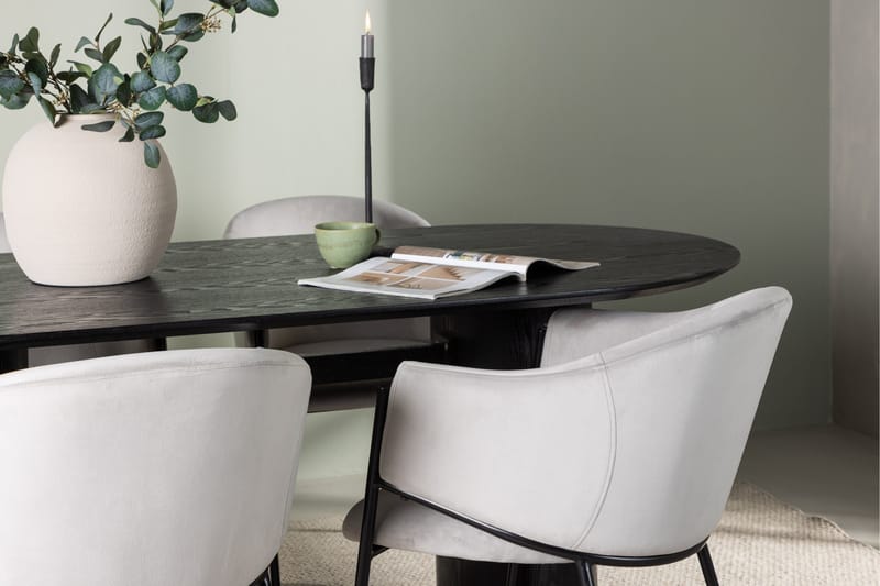 Ruokailuryhmä Isolde 180 cm Soikea 4 Evelina Tuolia - Musta - Huonekalut - Pöytä & ruokailuryhmä - Ruokailuryhmä