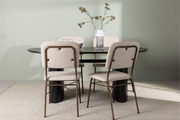 Ruokailuryhmä Isolde 180 cm Soikea 4 Seda Tuolia - Beige - Huonekalut - Pöytä & ruokailuryhmä - Ruokailuryhmä