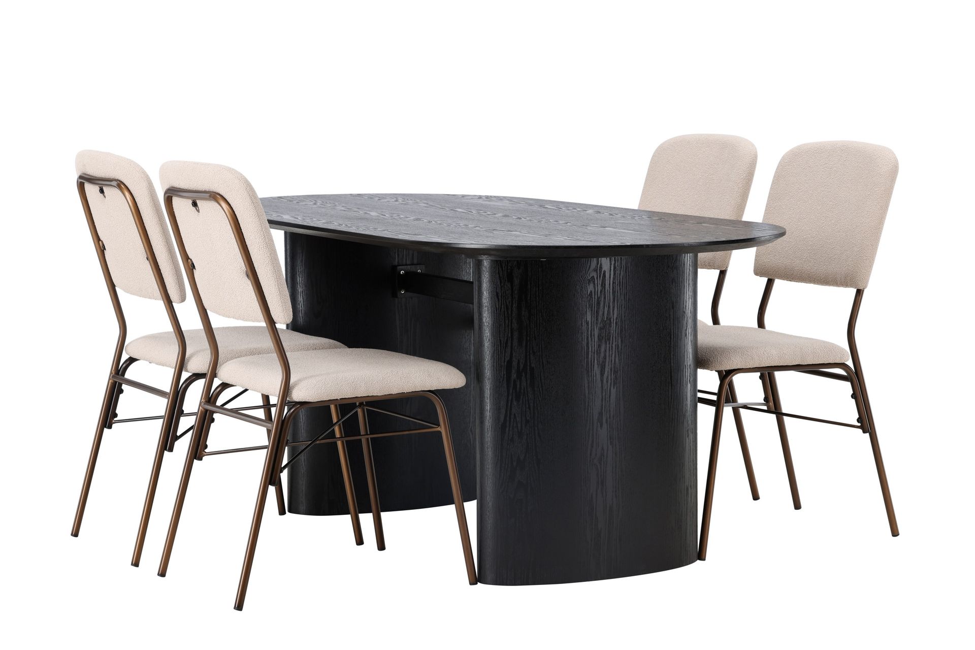 Ruokailuryhmä Isolde 180 cm Soikea 4 Seda Tuolia - Beige - Huonekalut - Pöytä & ruokailuryhmä - Ruokailuryhmä