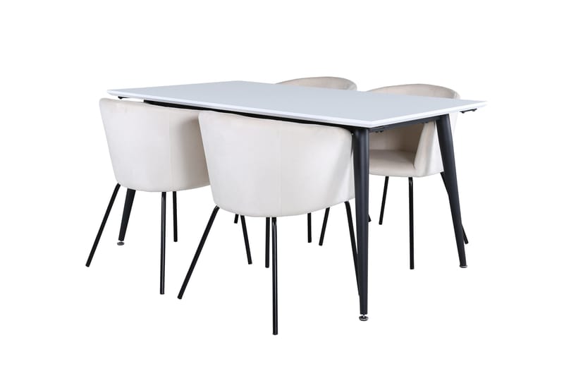 Ruokailuryhmä Jimmy 150 cm Suorakulmainen 4 Berit Tuolia, Beige