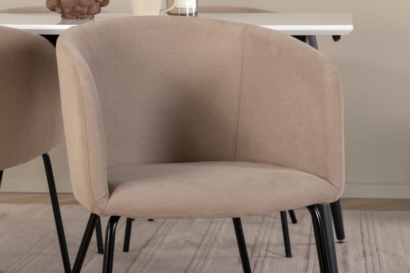 Ruokailuryhmä Jimmy 150 cm Suorakulmainen 4 Berit Tuolia - Beige - Huonekalut - Pöytä & ruokailuryhmä - Ruokailuryhmä