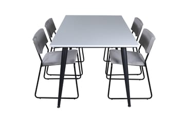 Ruokailuryhmä Jimmy 150 cm Suorakulmainen 4 Kenth Tuolia - Musta - Huonekalut - Pöytä & ruokailuryhmä - Ruokailuryhmä