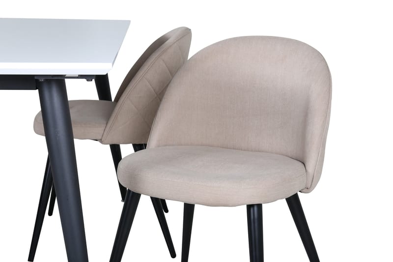 Ruokailuryhmä Jimmy 150 cm Suorakulmainen 4 Velvet Tuolia - Beige - Huonekalut - Pöytä & ruokailuryhmä - Ruokailuryhmä