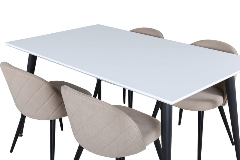 Ruokailuryhmä Jimmy 150 cm Suorakulmainen 4 Velvet Tuolia - Beige - Huonekalut - Pöytä & ruokailuryhmä - Ruokailuryhmä