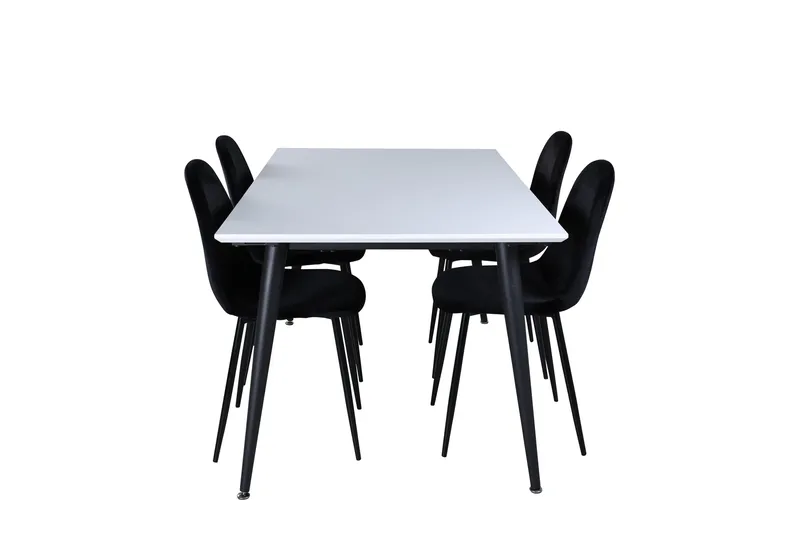 Ruokailuryhmä Jimmy 150 cm Suorakulmainen 4 Polar Tuolia, Musta