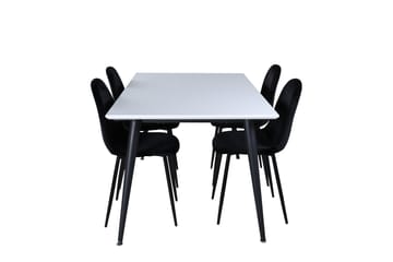 Ruokailuryhmä Jimmy 150 cm Suorakulmainen 4 Polar Tuolia - Musta - Huonekalut - Pöytä & ruokailuryhmä - Ruokailuryhmä
