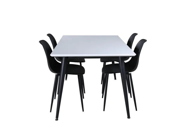 Ruokailuryhmä Jimmy 150 cm Suorakulmainen 4 Polar Tuolia, Musta