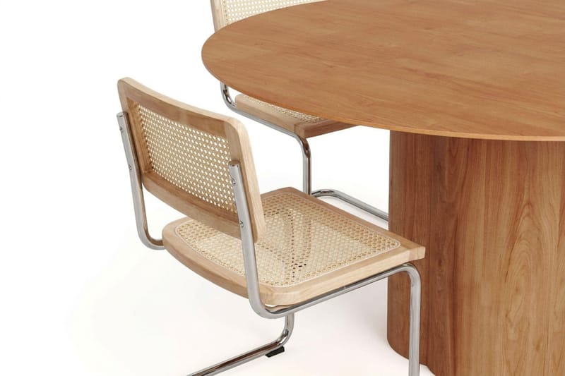 Juno-ruokailuryhmä, pyöreä 150 cm, tammi, 6 Build-ruokatuolia - Tammi - Huonekalut - Pöytä & ruokailuryhmä - Ruokailuryhmä
