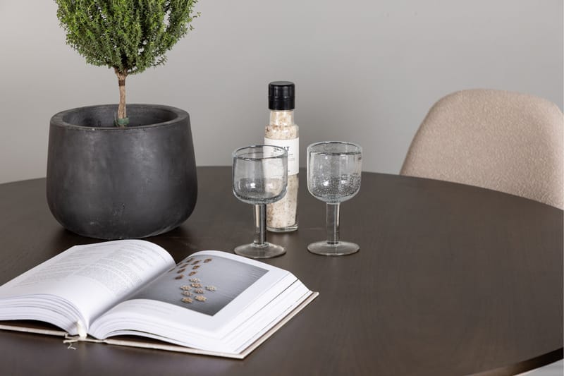 Ruokailuryhmä Kaseidon 100 cm Pyöreä 4 Polar Tuolia - Beige - Huonekalut - Pöytä & ruokailuryhmä - Ruokailuryhmä