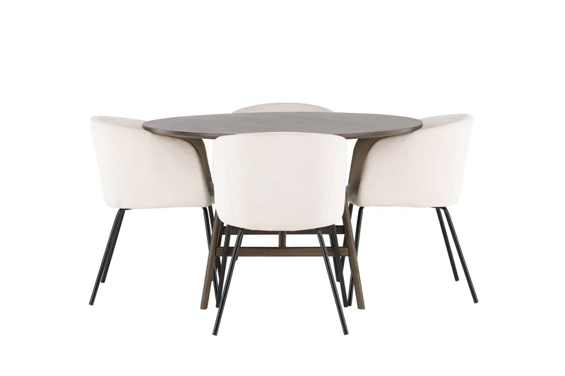 Ruokailuryhmä Kaseidon 100 cm Pyöreä 4 Berit Tuolia, Beige