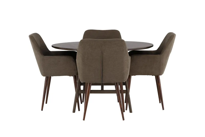 Ruokailuryhmä Kaseidon 100 cm Pyöreä 4 Tomorrow Tuolia, Ruskea