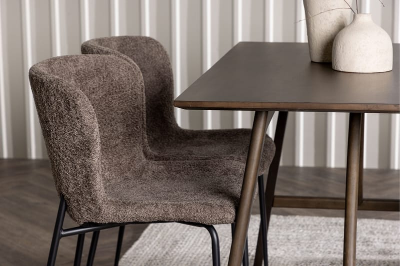 Ruokailuryhmä Kaseidon 120 cm Suorakulmainen 4 Modesto Tuolia - Tummanruskea - Huonekalut - Pöytä & ruokailuryhmä - Ruokailuryhmä