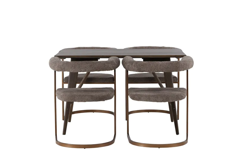 Ruokailuryhmä Kaseidon 120 cm Suorakulmainen 4 Morning Tuolia, Ruskea