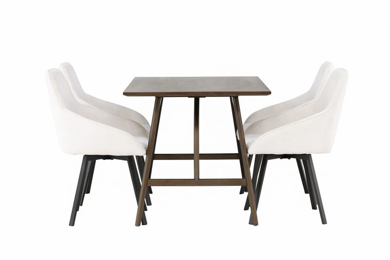 Ruokailuryhmä Kaseidon 120 cm Suorakulmainen 4 Rosie Tuolia - Beige - Huonekalut - Pöytä & ruokailuryhmä - Ruokailuryhmä