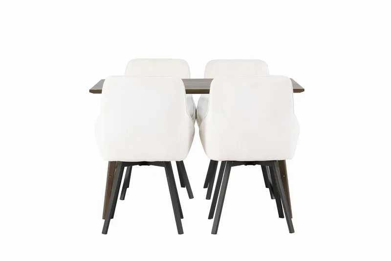 Ruokailuryhmä Kaseidon 120 cm Suorakulmainen 4 Rosie Tuolia, Beige